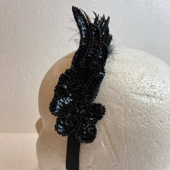Accessories - Real feather headband dressy hair band  Vintage